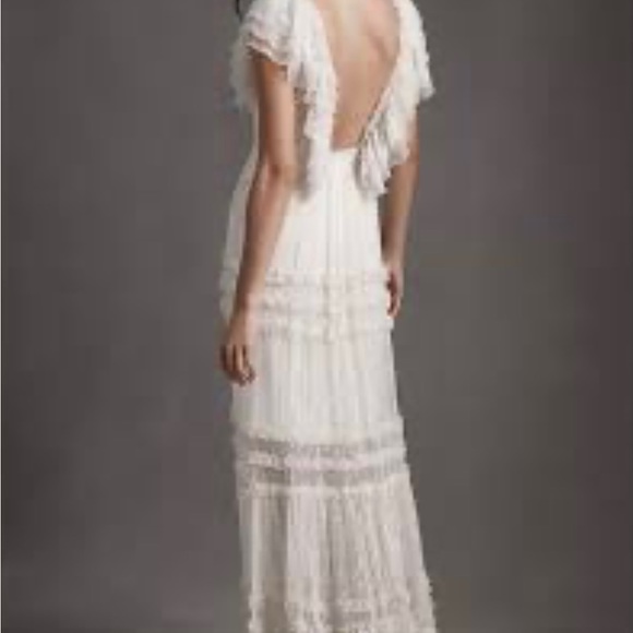 Free people BHDLN gauze white maxi backless crochet dress 7o’s style - Picture 2 of 6